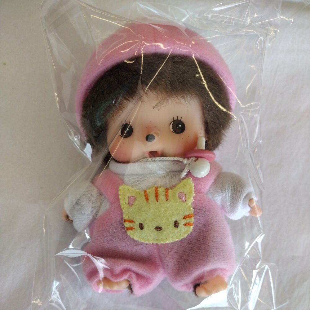 Pink Cat Romper Bebichhichi Baby Monchhichi Plush Doll Sekiguchi